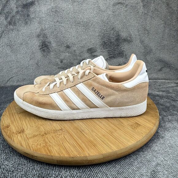 adidas Gazelle Shoes Womens Size 10 Beige White Suede Classic Casual ID7006 - Picture 3 of 9